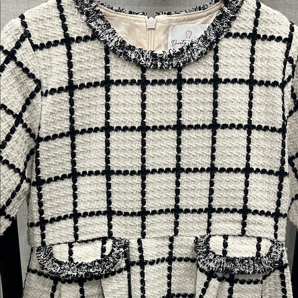 Dainty Jewells Dreaming Through the Windowpane Dress - Black and Cream - Picture 3 of 5